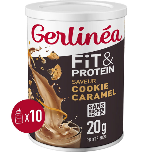 Boisson en Poudre Fit et Protein Saveur Cookie Caramel GERLINEA le pot de 340g