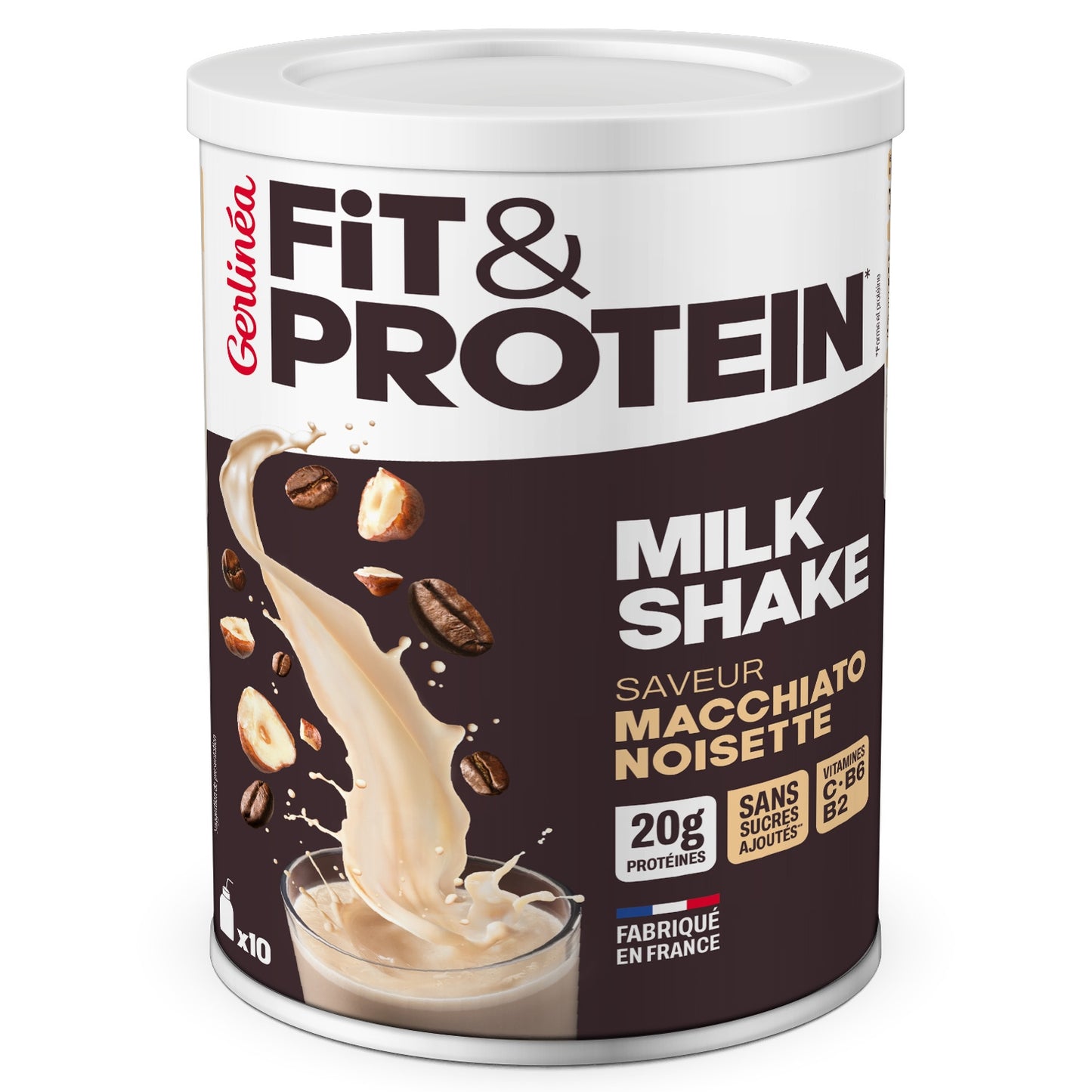 Milkshake protéiné Macchiato Noisettes GERLINEA 