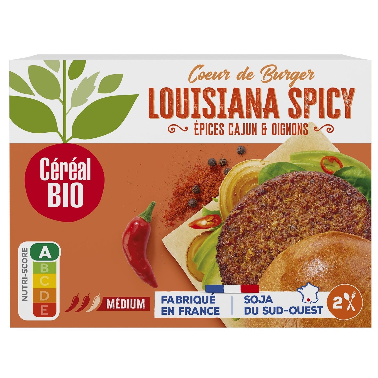 Steak Veggie Louisiana Spicy Epices Cajun & Oignons Bio CEREAL BIO