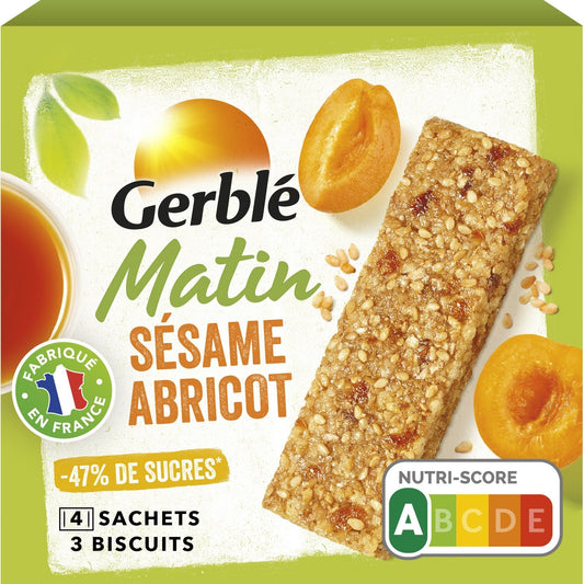 Barre Petit Dejeuner Sésame Abricot GERBLE la boîte de 120g