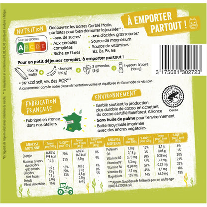 Barre Petit Dejeuner Noisettes Cacao GERBLE
