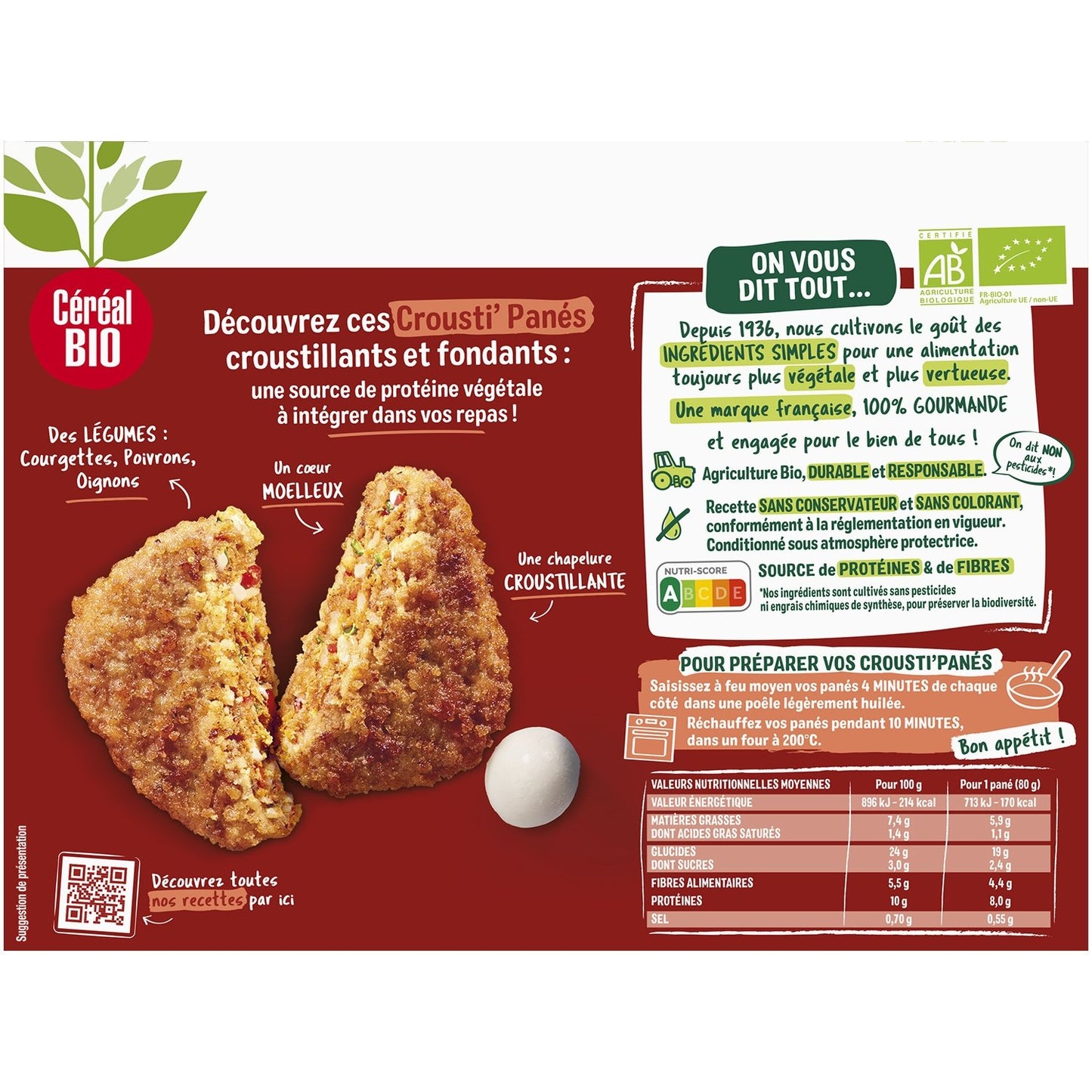 Crispy Breaded Vegetables Sun Mozza CEREAL ORGANIC
