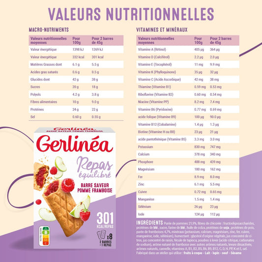GERLINEA Raspberry Filled Slimming Meal Bar