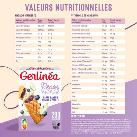 GERLINEA Blueberry Filled Slimming Meal Bar