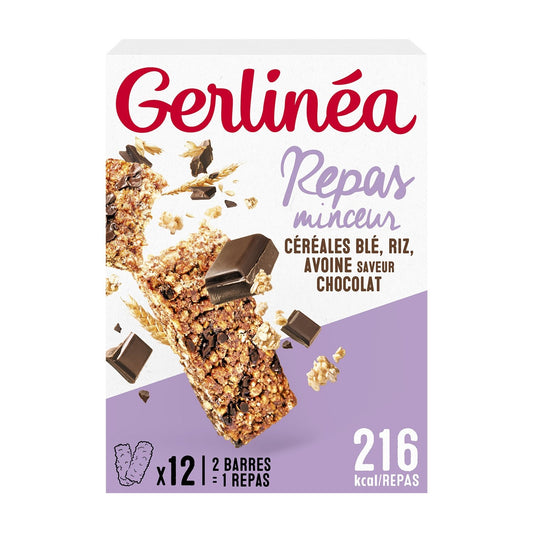 Barre Repas Minceur Céréales Pépites Chocolat GERLINEA la boîte de 372 g