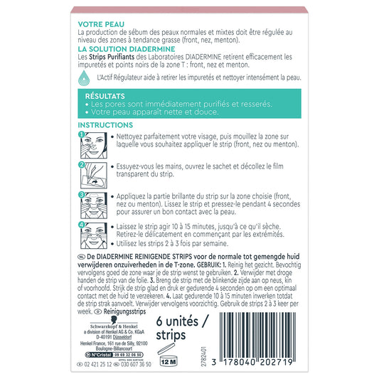 DIADERMINE Purifying Strips for Forehead/Nose/Chin