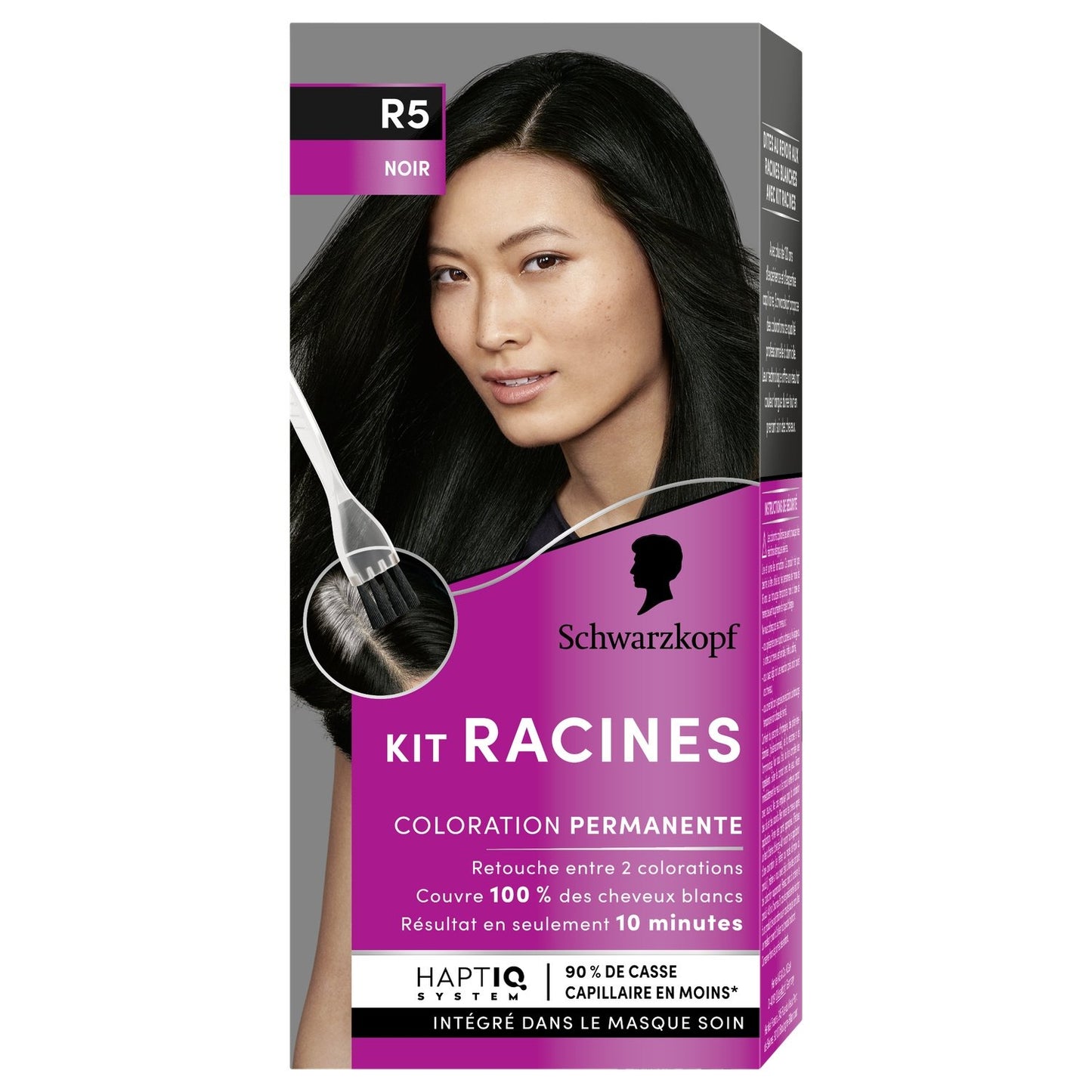 Coloration Permanente R5 Noir Couvre 100% Cheveux Blancs Kit Racines SCHWARZKOPF