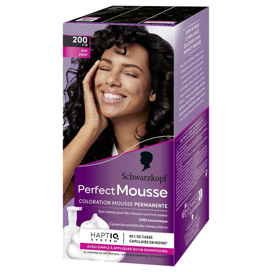 Permanent Hair Color 200 Black SCHWARZKOPF PERFECT MOUSSE