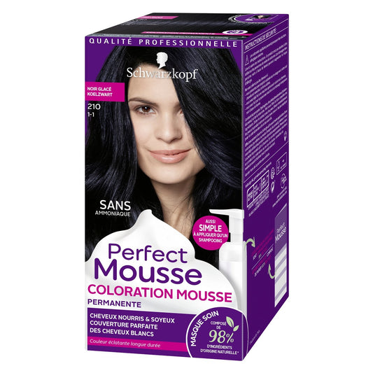 Coloration Permanente 210 Noir Glacé SCHWARZKOPF PERFECT MOUSSE