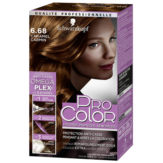 Permanent Hair Color 6-68 Caramel Carmine SCHWARZKOPF PRO COLOR