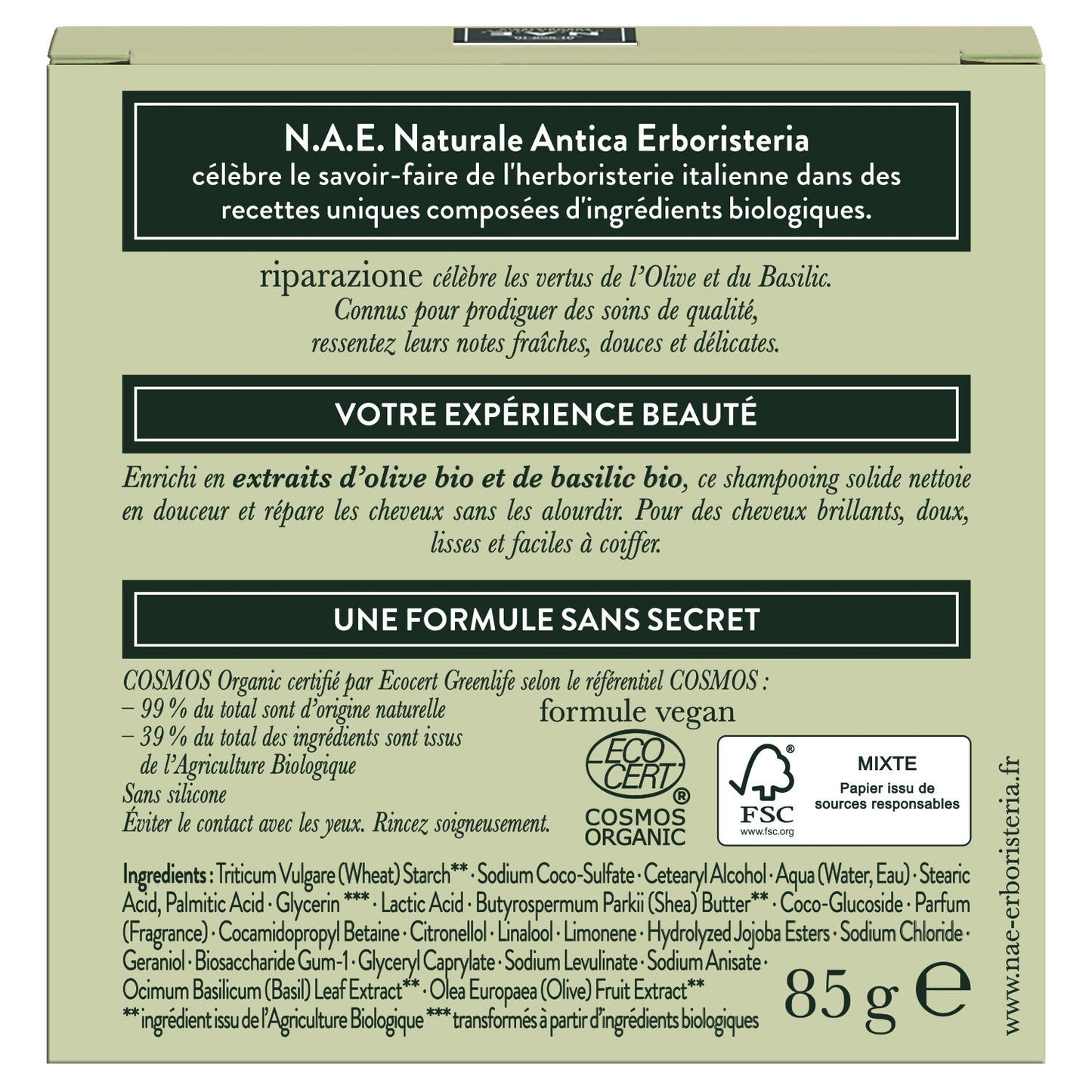 Shampoing Solide Réparation Bio N.A.E