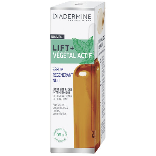 Night Face Serum Regeneration &amp; Relaxation with Botanical Actives and Essential Oils Lift+vegetal Active DIADERMINE