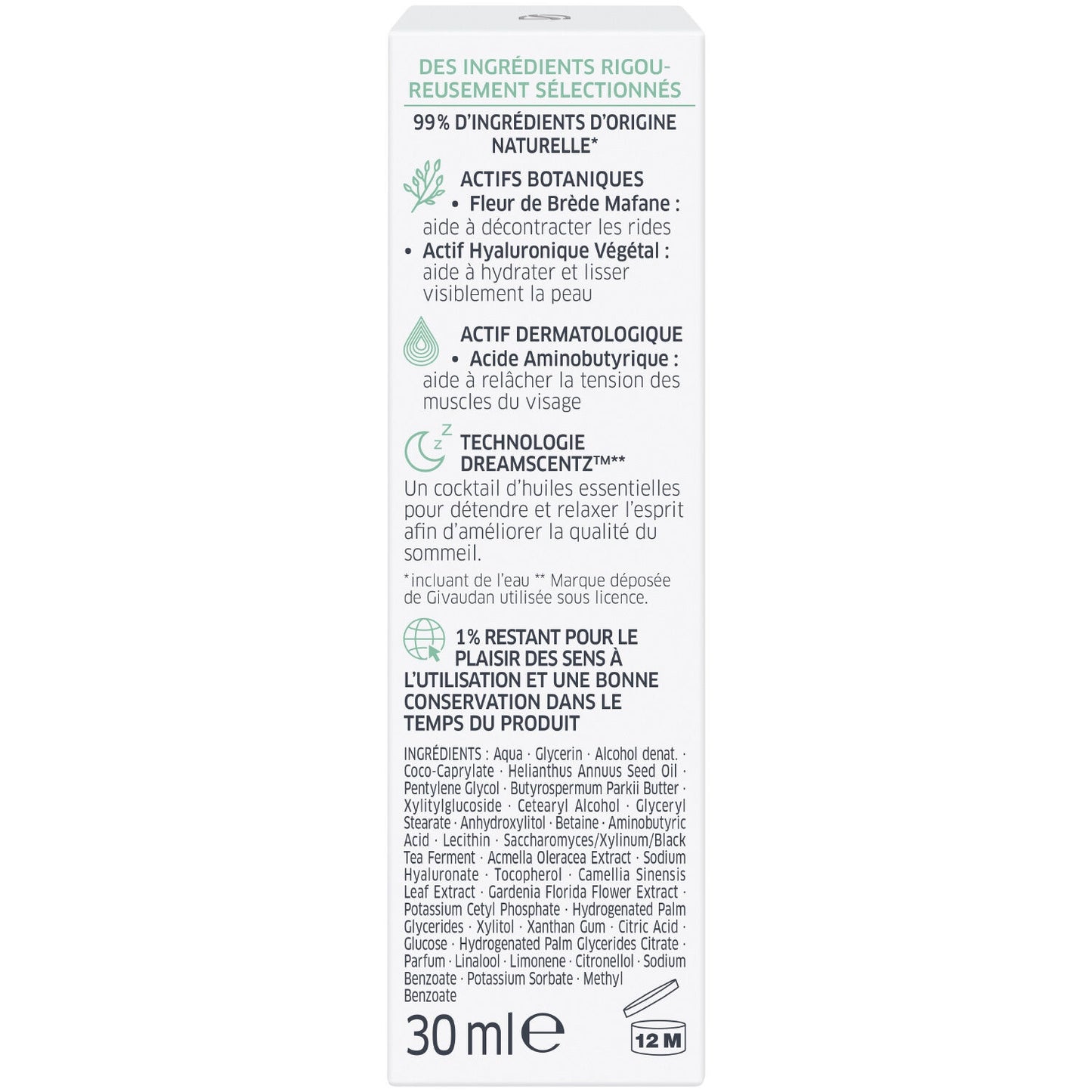 Night Face Serum Regeneration &amp; Relaxation with Botanical Actives and Essential Oils Lift+vegetal Active DIADERMINE