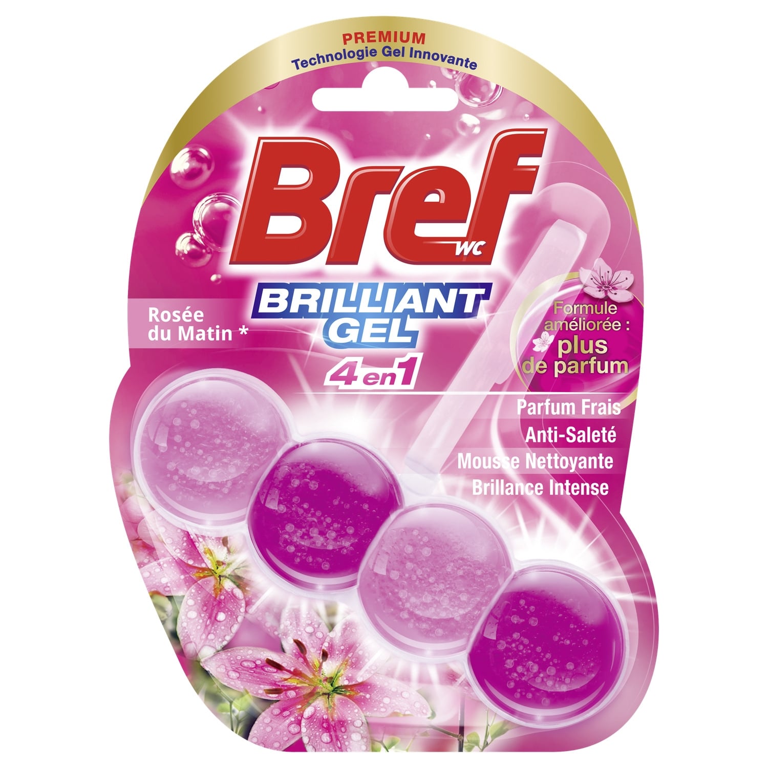 Bloc WC Brilliant Gel Rosée Du Matin 4en1 BREF WC 