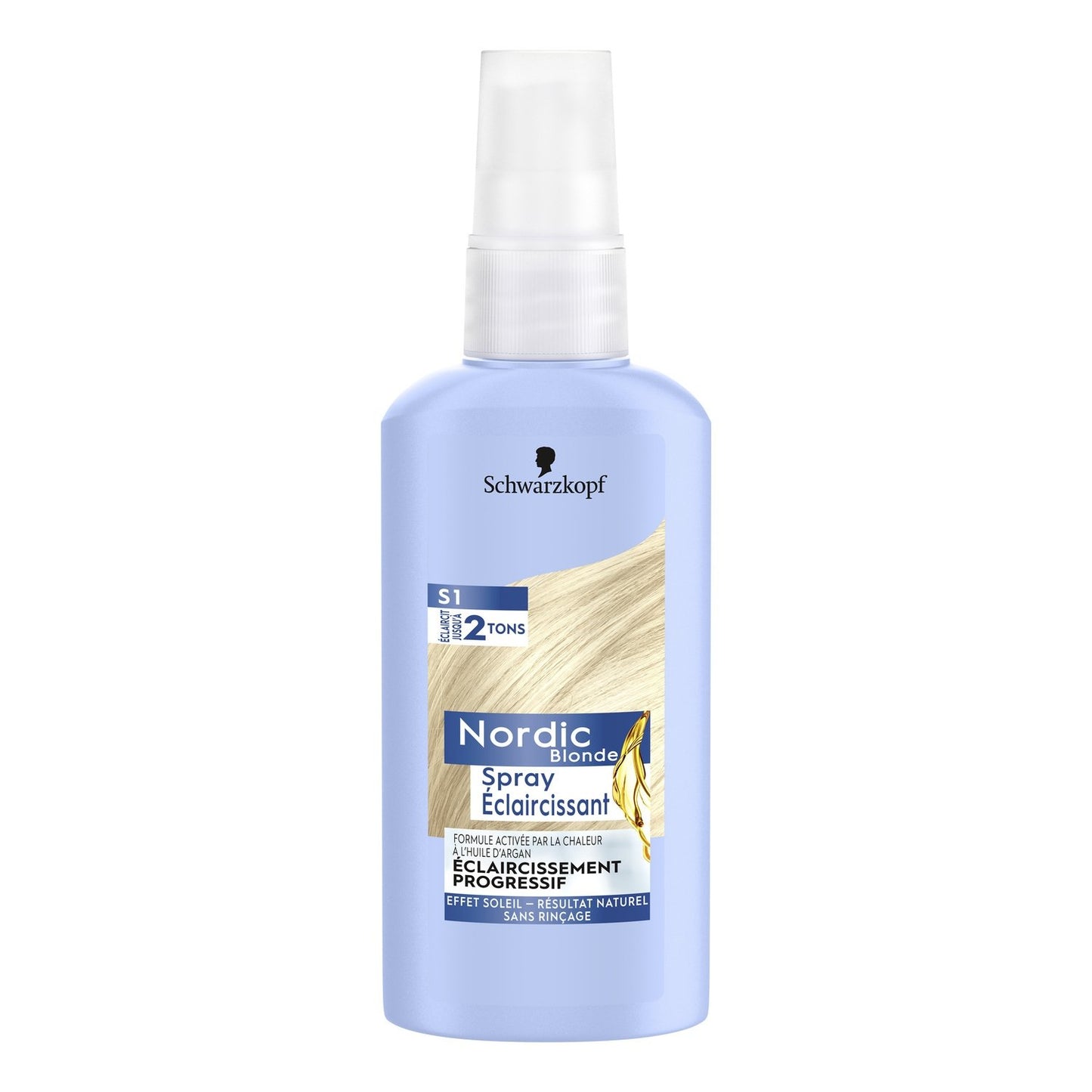 Coloration Spray Eclaircissant Activé par la Chaleur Huile d'Argan Effet Soleil Nordic Blonde SCHWARZKOPF NORDIC le spray de 125mL