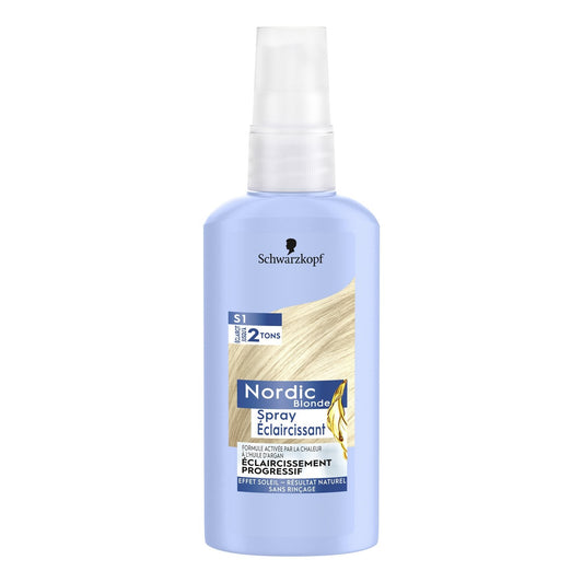 Coloration Spray Eclaircissant Activé par la Chaleur Huile d'Argan Effet Soleil Nordic Blonde SCHWARZKOPF NORDIC le spray de 125mL