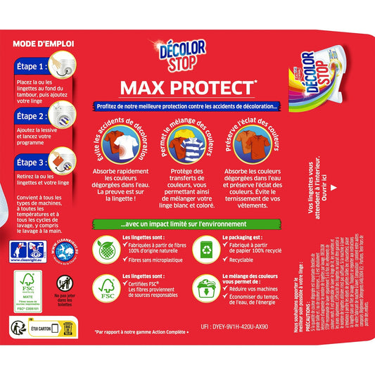 Max Protect DECOLOR STOP Anti-Discoloration Wipe