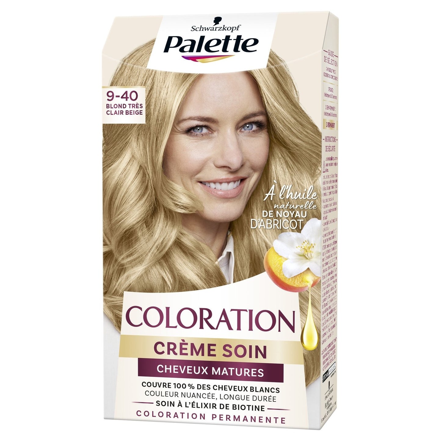 Permanent Hair Color 9-40 Very Light Blonde Beige Mature Hair SCHWARZKOPF PALETTE