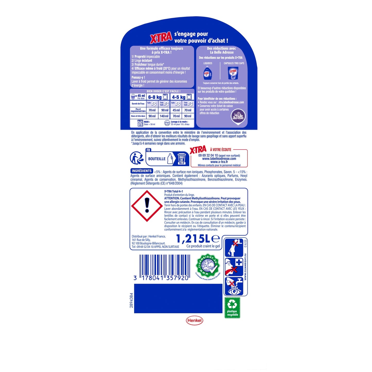 X-TRA Total White &amp; Colour Liquid Laundry Detergent