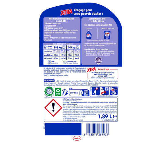 X-TRA 2-in-1 Liquid Softener Laundry Detergent