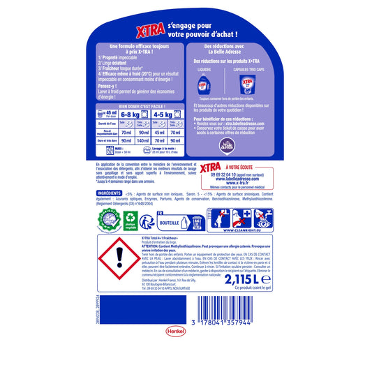 X-TRA Freshness+ Anti-Odor Liquid Laundry Detergent