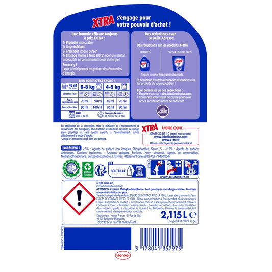 X-TRA Total White &amp; Colour Liquid Laundry Detergent