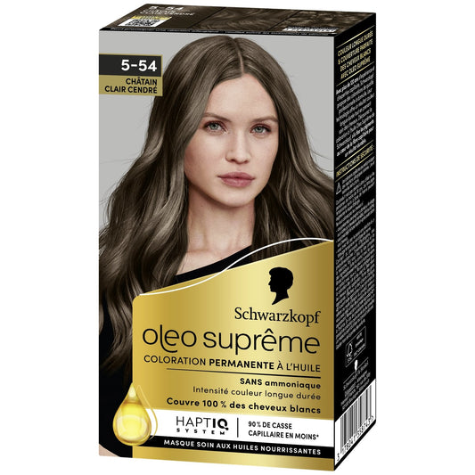 Permanent Coloration 5-54 Light Ash Brown SCHWARZKOPF OLEO SUPREME