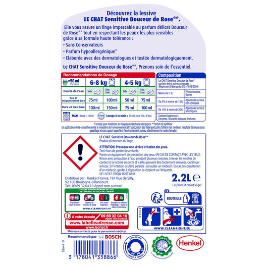 LE CHAT Hypoallergenic Sensitive Liquid Laundry Detergent
