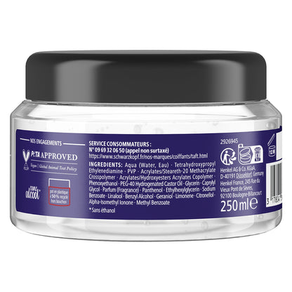 Gel Coiffant Fixation Forte Résistance Humidité Effet Titane Taft SCHWARZKOPF