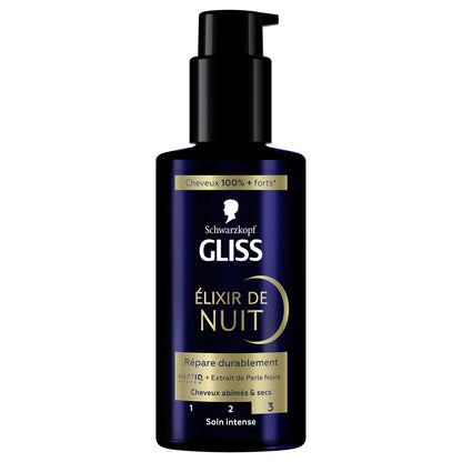 Soin cheveux Elixir de Nuit Répare Durablement Cheveux Secs Abîmés Gliss GLISS 