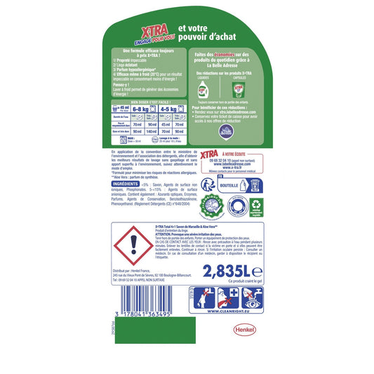 Lessive Liquide Savon de Marseille et Aloe Vera X-TRA
