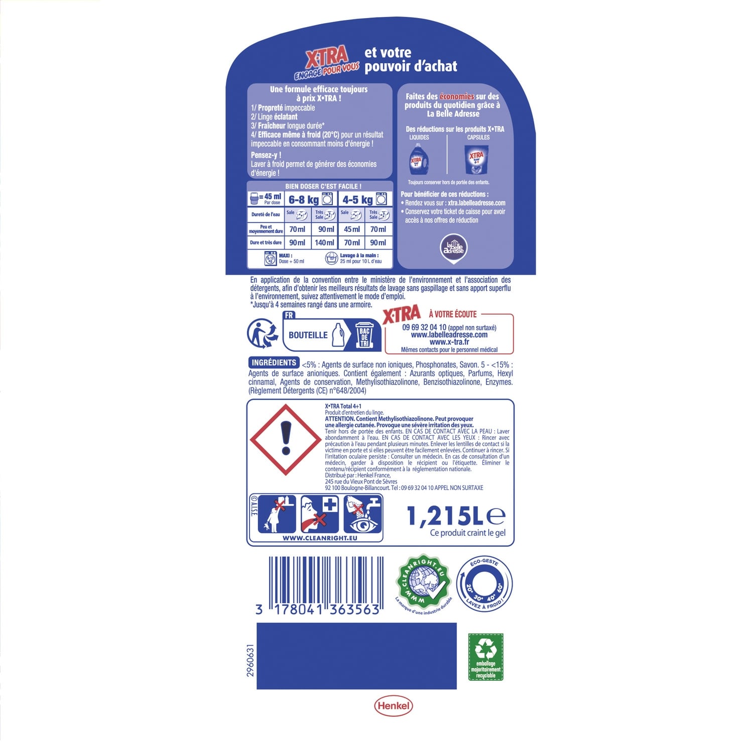 Lessive liquide Total 4+1 X-TRA 