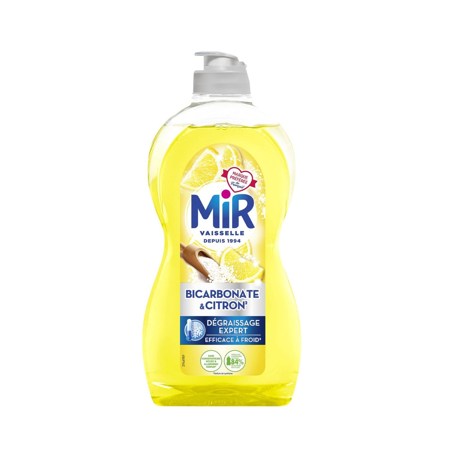 Liquide Vaisselle Citron Bicarbonate Dégraissage Expert à Froid MIR