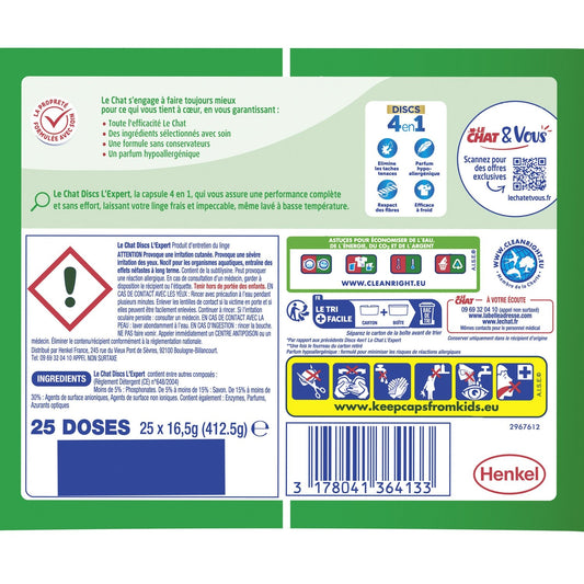 Lessive Capsules 4en1 Discs Anti-Taches LE CHAT