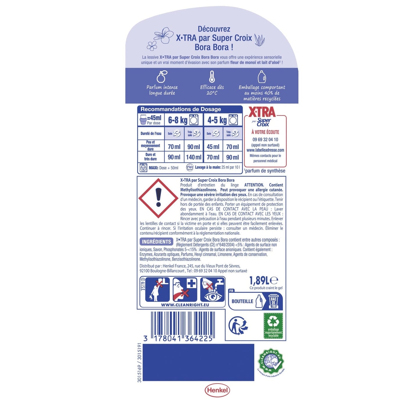 Lessive liquide Fleur de monoï et Lait d'aloe SUPER CROIX 