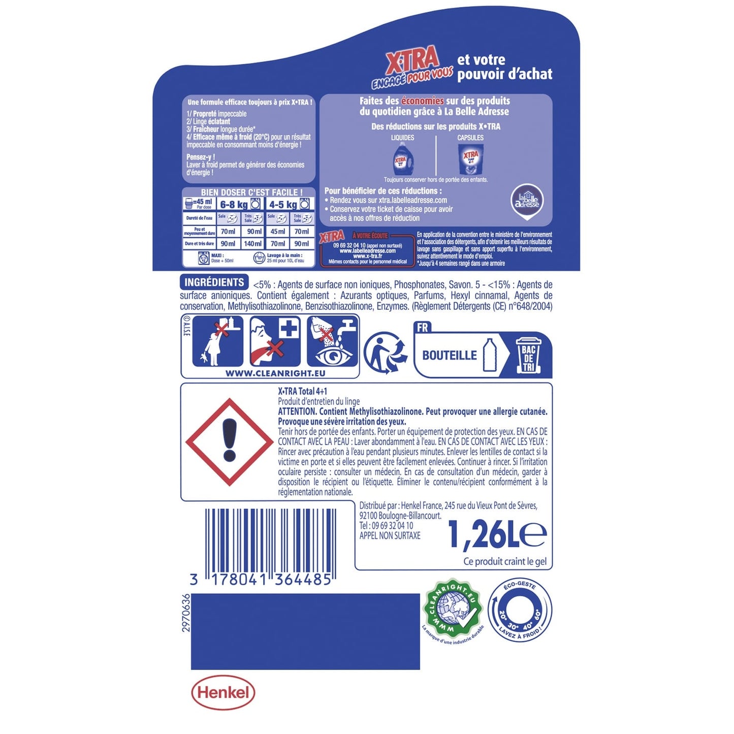 Lessive liquide Total 4en1 X-TRA 