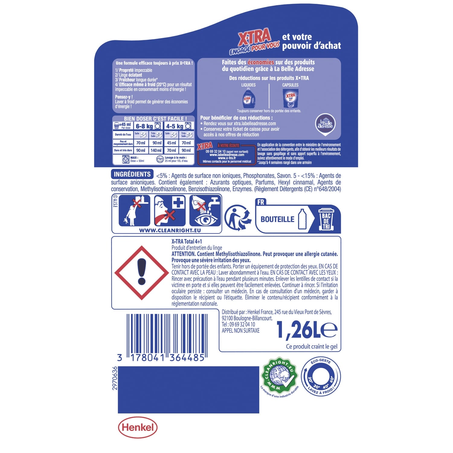 Lessive liquide Total 4en1 X-TRA 