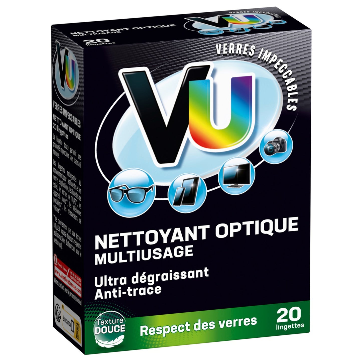 Nettoyant Optique Verres Ultra Dégraissant Et Anti-Traces VU 