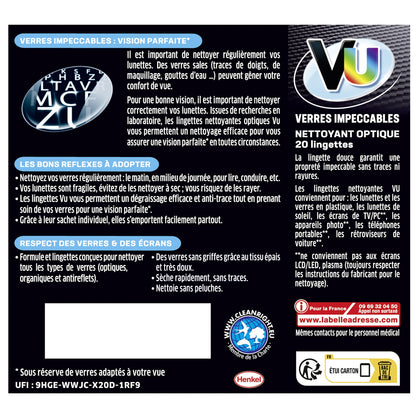 Nettoyant Optique Verres Ultra Dégraissant Et Anti-Traces VU 