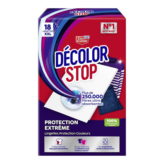 Lingettes Décolorations Protection Extrême Couleurs DECOLOR STOP la boite de 18 lingettes