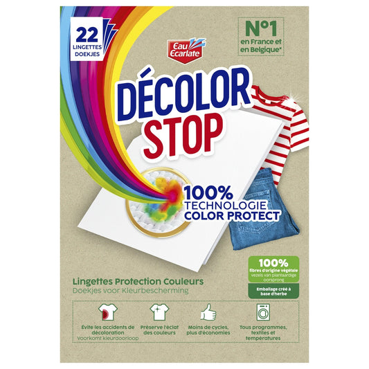 Lingette Décoloration Protection Couleurs DECOLOR STOP la boite de 22 lingettes