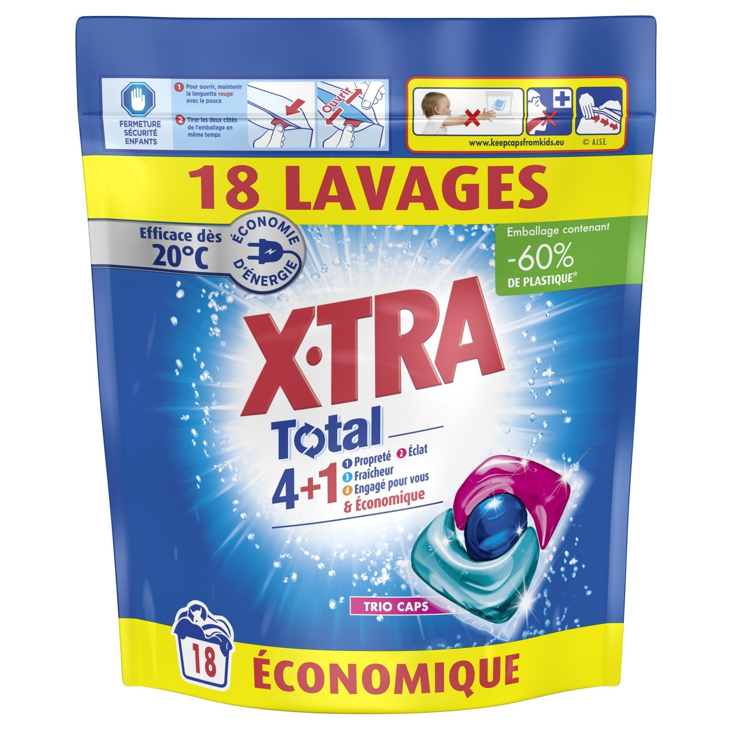 Lessive En Capsules Triocpas 4+1 X-TRA 