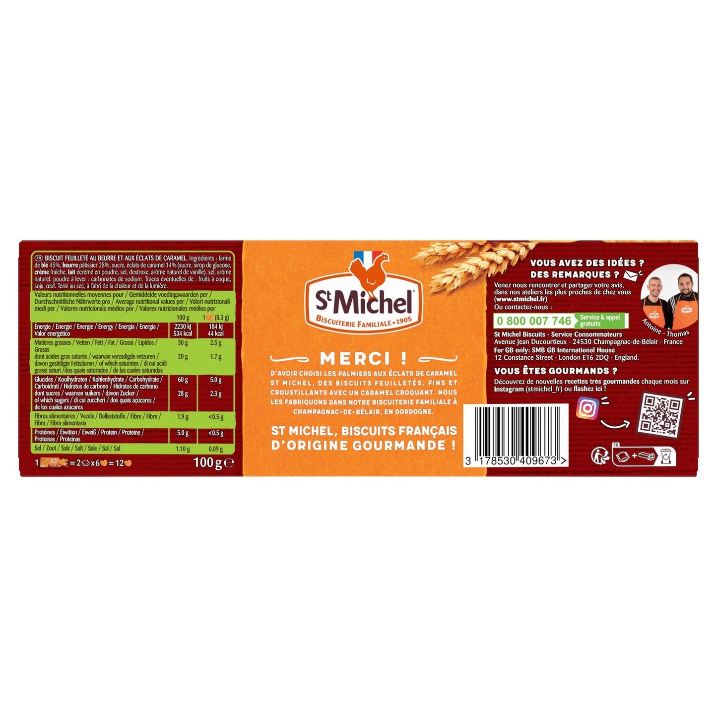 ST MICHEL Palm Oil-Free Caramel Palm Biscuits