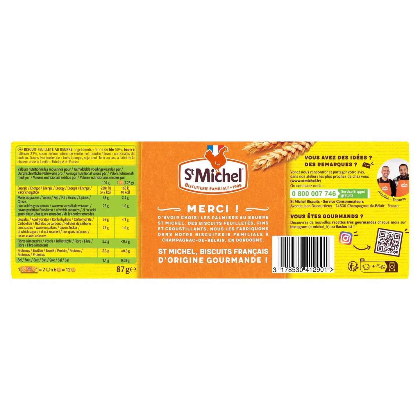 Biscuits Palmier au Beurre ST MICHEL