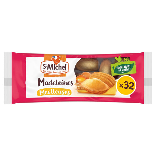 Madeleines Moelleuses Natures ST MICHEL le paquet de 32 madeleines de 800g