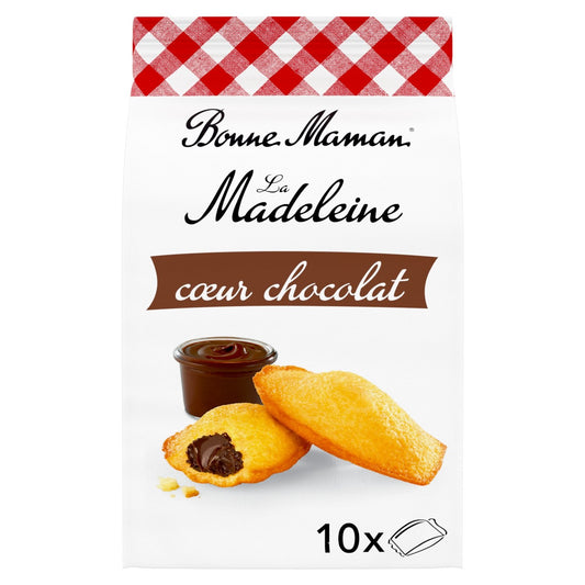 Madeleines Coeur Chocolat BONNE MAMAN le sachet de 10 madeleines de 300g