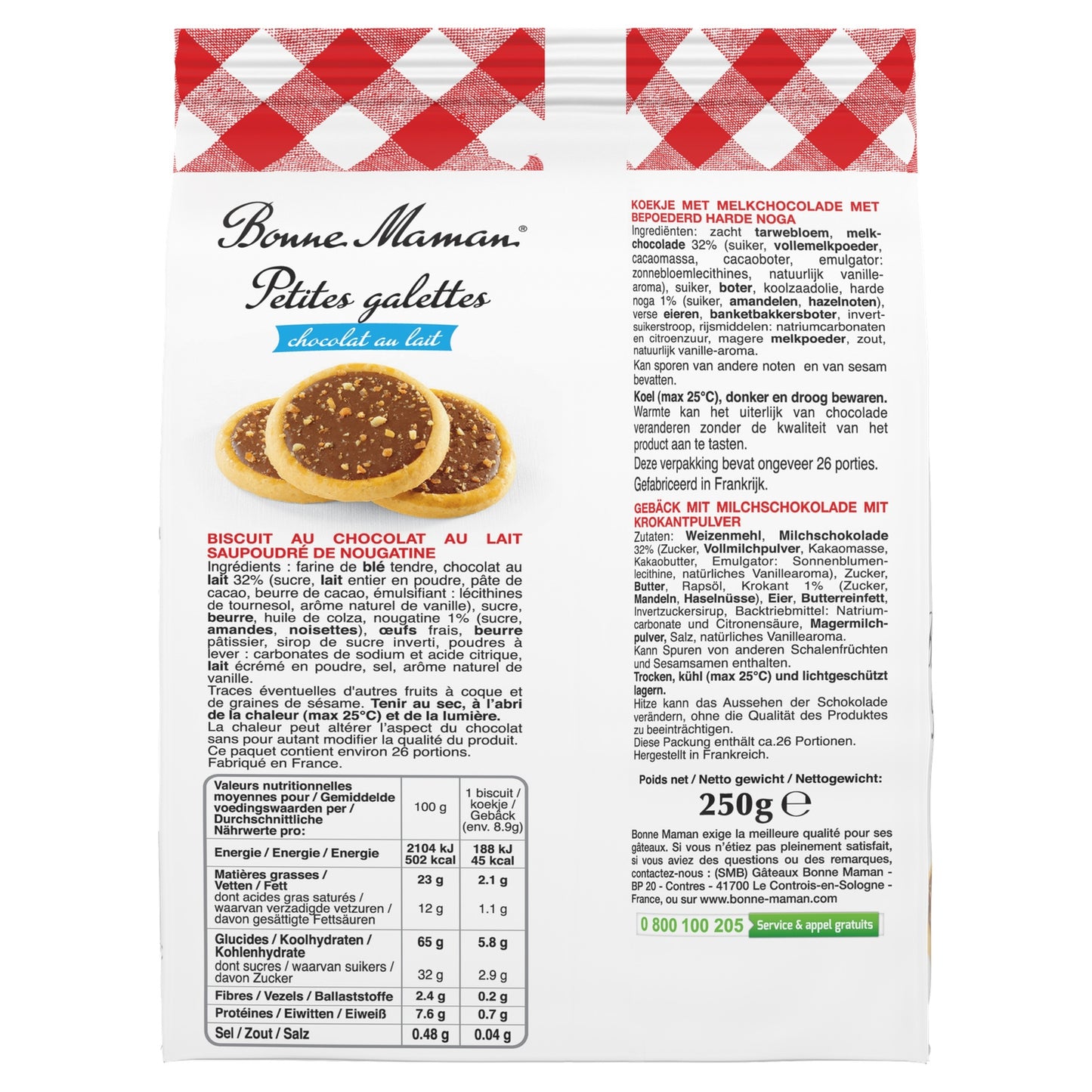 Biscuits Petites Galettes Chocolat au Lait BONNE MAMAN