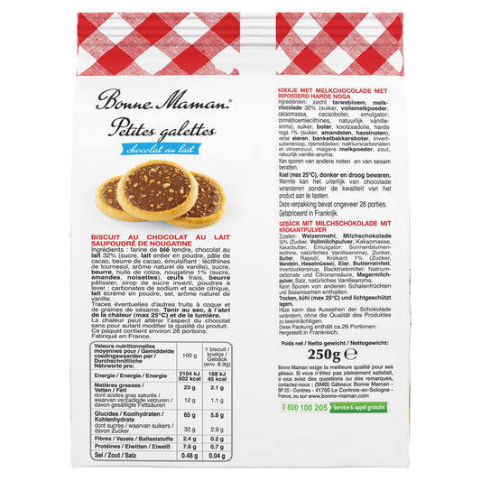Biscuits Petites Galettes Chocolat au Lait BONNE MAMAN