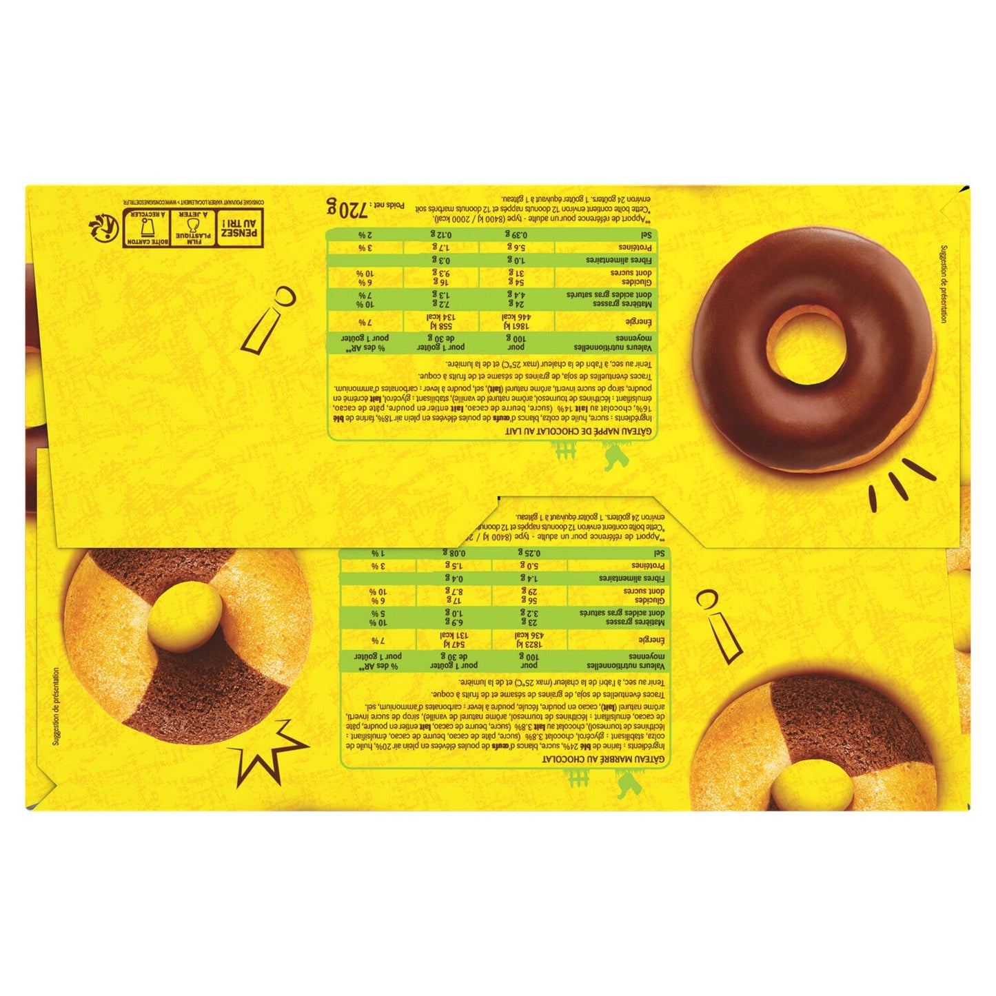 ST MICHEL Schokoladenüberzogene und marmorierte Donut-Kuchen