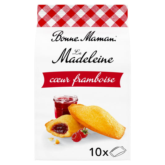 Madeleines Coeur Framboise BONNE MAMAN le sachet de 10 madeleines de 300g